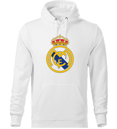 Mikina REAL MADRID s kapucňou, biela
