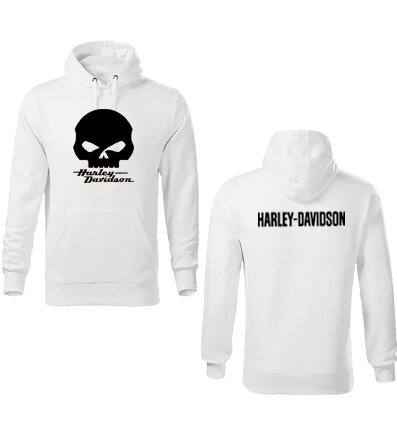 Mikina HARLEY skull s kapucňou